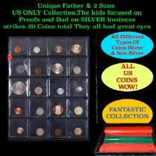 Unique Father & 2 Sons US ONLY Collection,The kids focused on Proofs and Dad on SILVER business stri