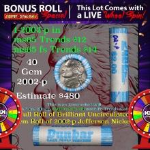 INSANITY The CRAZY Nickel Wheel 1000’s won so far, WIN this2002-p 40 pcs Dunbar $2 Nickel Wrapper