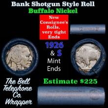 Buffalo Nickel Shotgun Roll in Old Bank Style 'Bell Telephone' Wrapper 1926 & s Mint Ends