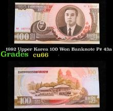 1992 Upper Korea 100 Won Banknote P# 43a Grades Gem+ CU