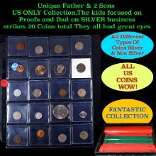 Unique Father & 2 Sons US ONLY Collection,The kids focused on Proofs and Dad on SILVER business stri