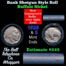 Buffalo Nickel Shotgun Roll in Old Bank Style 'Bell Telephone' Wrapper 1926 & s Mint Ends