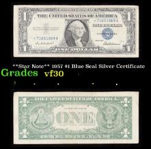 **Star Note** 1957 $1 Blue Seal Silver Certificate Grades vf++