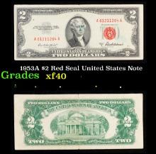 1953A $2 Red Seal United States Note Grades xf