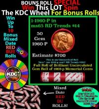 CRAZY Penny Wheel Buy THIS 1963-d solid Red BU Lincoln 1c roll & get 1-10 BU Red rolls FREE WOW Grad