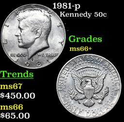 1981-p Kennedy Half Dollar 50c Grades GEM++ Unc