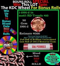 INSANITY The CRAZY Penny Wheel 1000’s won so far, WIN this 1991-d BU RED roll get 1-10 FREE