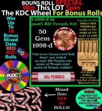 INSANITY The CRAZY Penny Wheel 1000’s won so far, WIN this 1998-d BU RED roll get 1-10 FREE