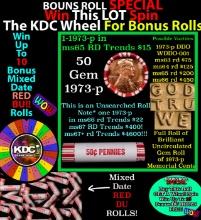 INSANITY The CRAZY Penny Wheel 1000’s won so far, WIN this 1973-p BU RED roll get 1-10 FREE