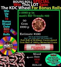 INSANITY The CRAZY Penny Wheel 1000s won so far, WIN this 1990-p BU RED roll get 1-10 FREE
