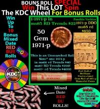 INSANITY The CRAZY Penny Wheel 1000s won so far, WIN this 1971-p BU RED roll get 1-10 FREE