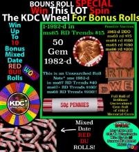 INSANITY The CRAZY Penny Wheel 1000s won so far, WIN this 1982-d BU RED roll get 1-10 FREE