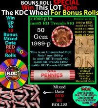 INSANITY The CRAZY Penny Wheel 1000s won so far, WIN this 1988-p BU RED roll get 1-10 FREE