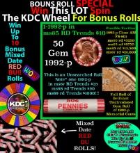 INSANITY The CRAZY Penny Wheel 1000s won so far, WIN this 1992-p BU RED roll get 1-10 FREE