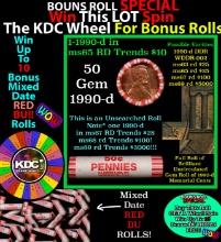 INSANITY The CRAZY Penny Wheel 1000s won so far, WIN this 1990-d BU RED roll get 1-10 FREE