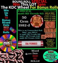 INSANITY The CRAZY Penny Wheel 1000s won so far, WIN this 1982-d BU RED roll get 1-10 FREE
