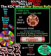 INSANITY The CRAZY Penny Wheel 1000s won so far, WIN this 1985-d BU RED roll get 1-10 FREE
