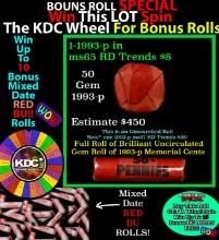INSANITY The CRAZY Penny Wheel 1000s won so far, WIN this 1993-p BU RED roll get 1-10 FREE