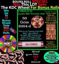 INSANITY The CRAZY Penny Wheel 1000s won so far, WIN this 2004-d BU RED roll get 1-10 FREE