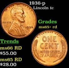 1936-p Lincoln Cent 1c Grades Gem+ Unc RD