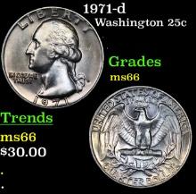 1971-d Washington Quarter 25c Grades GEM+ Unc