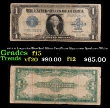 1923 Speelman/White $1 large size Blue Seal Silver Certificate Grades f+