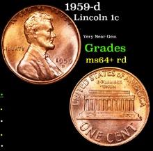 1959-d Lincoln Cent 1c Grades Choice+ Unc RD