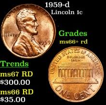1959-d Lincoln Cent 1c Grades GEM++ RD