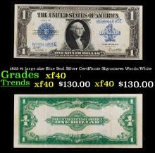 1923 Woods/White $1 large size Blue Seal Silver Certificate Grades xf