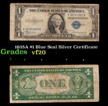 1935A $1 Blue Seal Silver Certificate Grades vf, very fine