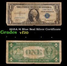 1935A $1 Blue Seal Silver Certificate Grades vf, very fine