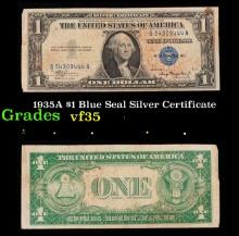 1935A $1 Blue Seal Silver Certificate Grades vf++