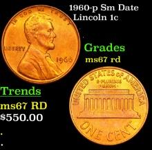 1960-p Sm Date Lincoln Cent 1c Grades GEM++ Unc RD