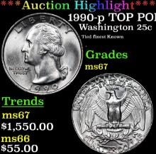 ***Auction Highlight*** 1990-p Washington Quarter TOP POP! 25c Graded ms67 By SEGS (fc)