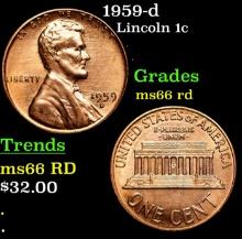 1959-d Lincoln Cent 1c Grades GEM+ Unc RD