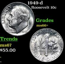 1949-d Roosevelt Dime 10c Grades GEM++ Unc