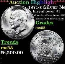 ***Auction Highlight*** 1971-s Silver Eisenhower Dollar Near TOP POP! $1 Graded ms68 BY SEGS (fc)