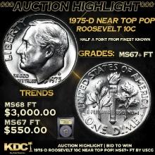 ***Auction Highlight*** 1975-d Roosevelt Dime Near Top Pop! 10c Graded Gem++ Full Bands BY USCG (fc)