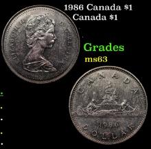 1986 Canada $1 Canada Dollar 1 Grades Select Unc