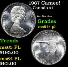 1967 Canada Dollar Cameo! 1 Grades Choice Unc+ PL