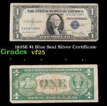 1935E $1 Blue Seal Silver Certificate Grades vf+