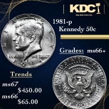 1981-p Kennedy Half Dollar 50c Grades GEM++ Unc