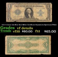 1923 Speelman/White $1 large size Blue Seal Silver Certificate Grades vf details