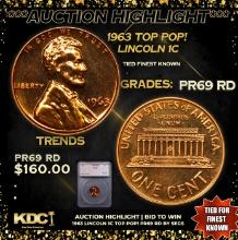 Proof 1963 Lincoln Cent TOP POP! 1c Graded pr69 rd BY SEGS