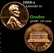 Proof 1968-s Lincoln Cent 1c Grades GEM++ Proof Cameo