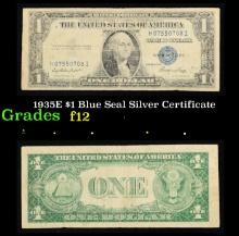 1935E $1 Blue Seal Silver Certificate Grades f, fine