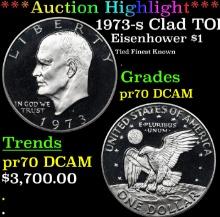 Proof ***Auction Highlight*** 1973-s Clad Eisenhower Dollar TOP POP! $1 Graded pr69 dcam BY SEGS (fc