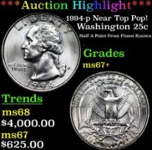 ***Auction Highlight*** DDO 1994-p Washington Quarter Near Top Pop! 25c Graded ms67+ BY SEGS (fc)