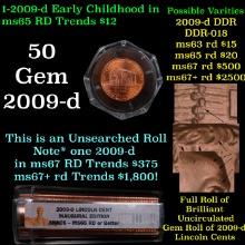 ANACS COOL Roll of 2009-p Inaugural Edition Lincoln Cents 1c 50 pcs Graded ms65 rd or better BY ANAC