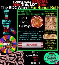 CRAZY Penny Wheel Buy THIS 1982-p solid Red BU Lincoln 1c roll & get 1-10 BU Red rolls FREE WOW